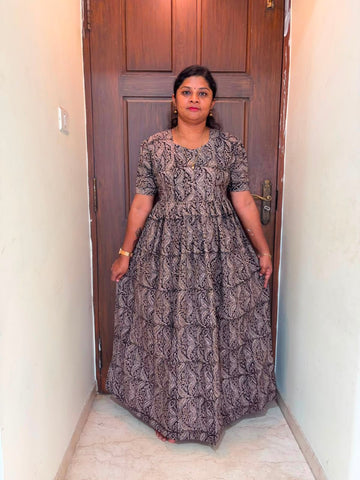 MFS 300 Peacock Height Kalamkari maxi frock YY1 YY2