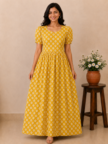 MFS191 Peacock Feeding maxi frock FD FM1