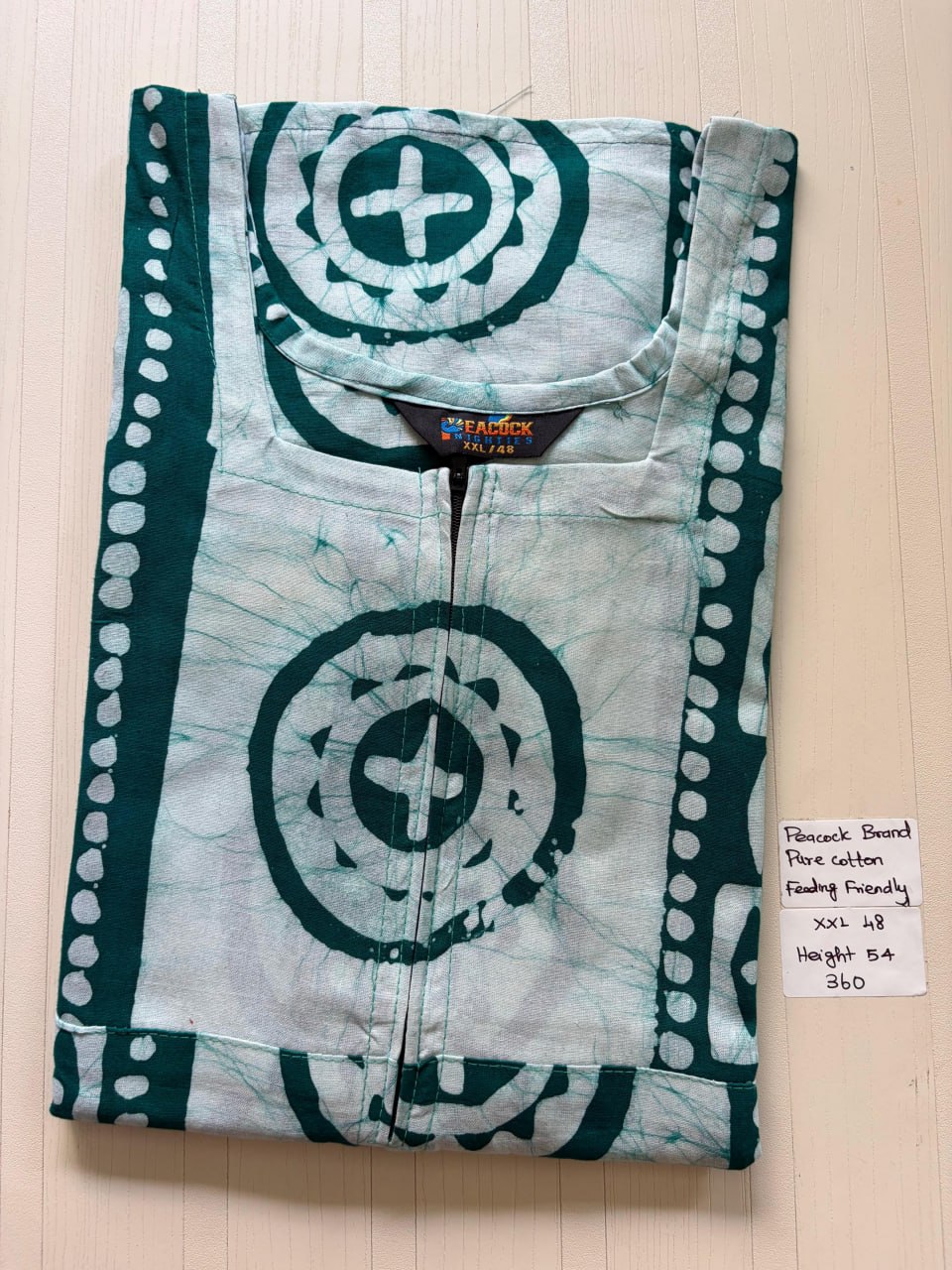 AASZ 361 Peacock Zip Nighty BP DPS