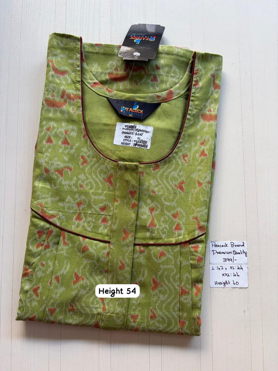 AAS5255 Peacock pleats Zip premium quality BP DD CPS DPS Height 54