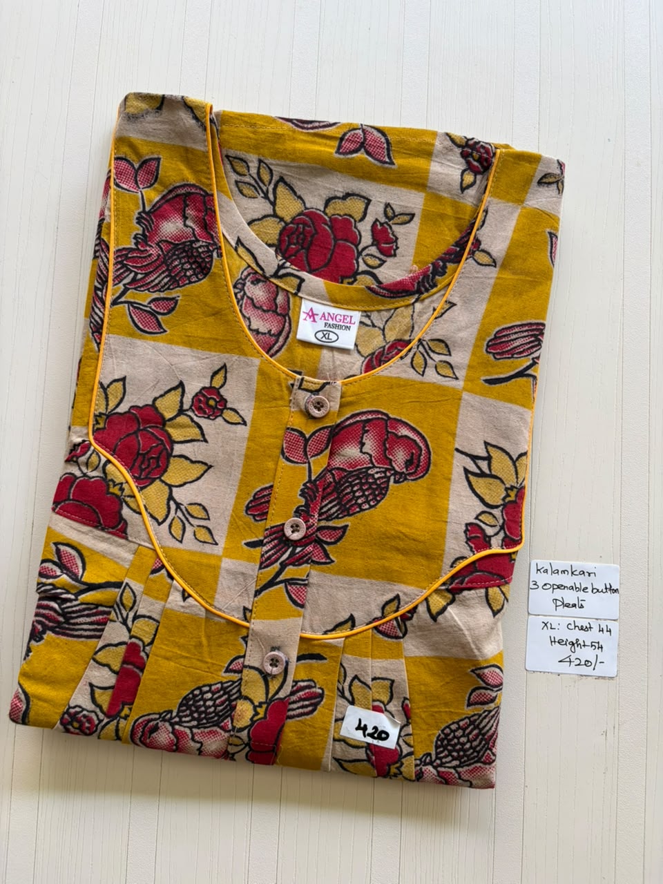 AASBP 227 Peacock Pleats Kalamkari Nighty BP CPS