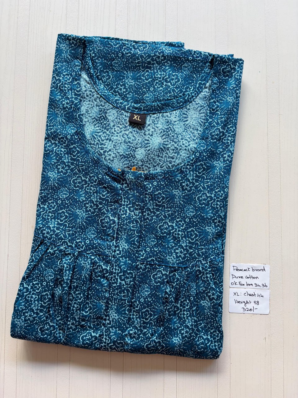 AASHP 283 Height Peacock Zip Pleats Nighty BP HP CPS