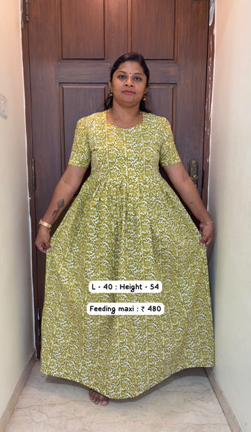 MFS 416 Peacock Feeding maxi frock FD FM1
