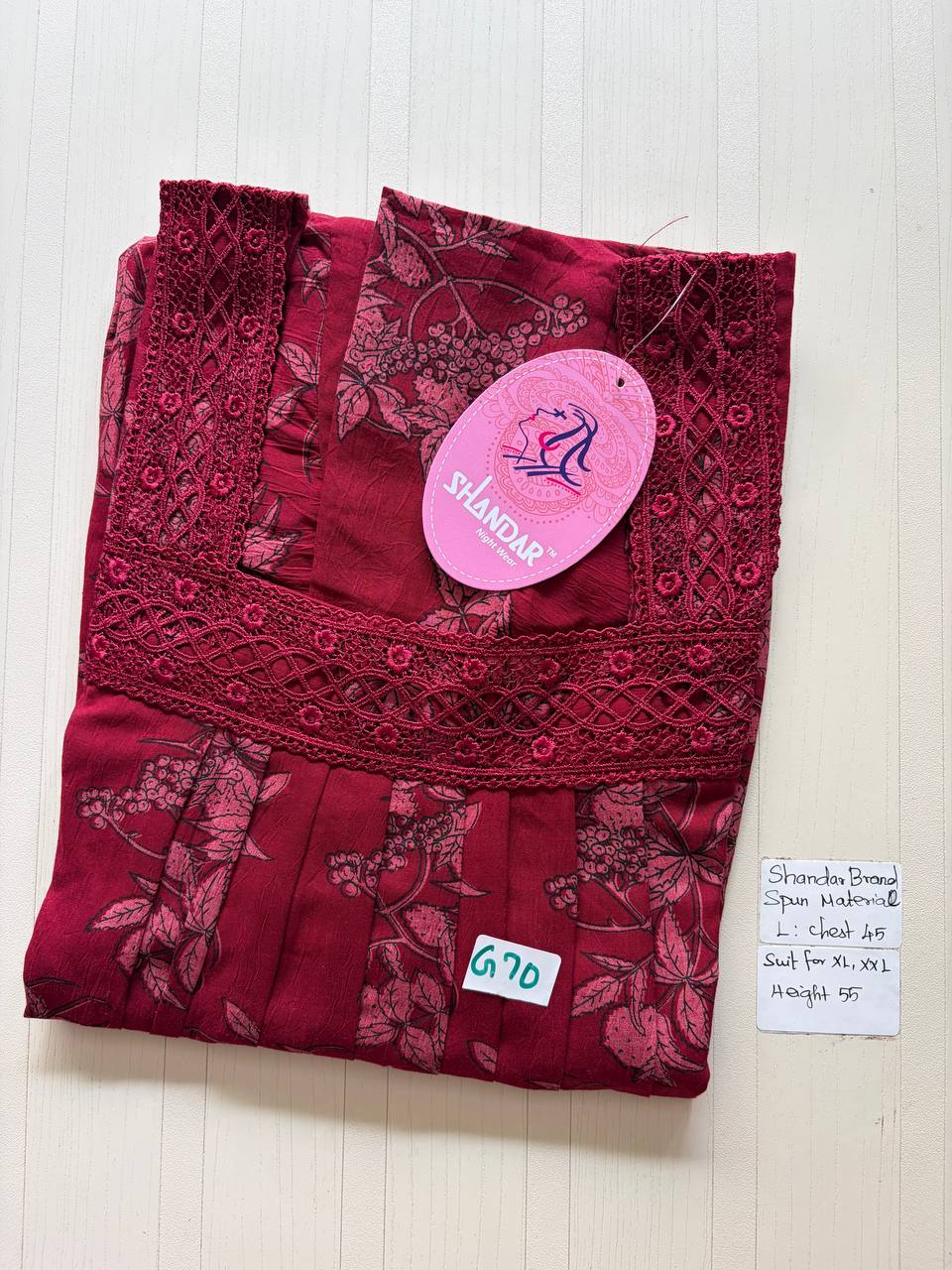 bss 390 Shandar Spun nighty