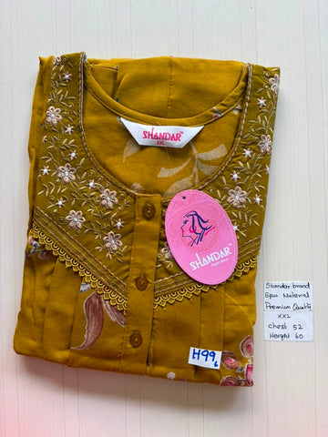 DSS 256 Height Shandar Spun nighty