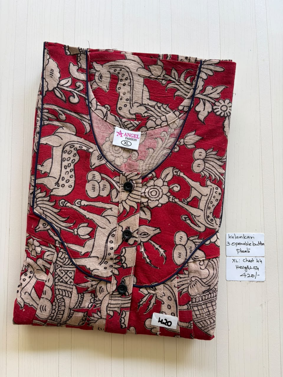 AASBP 211 Peacock Pleats Kalamkari Nighty BP CPS