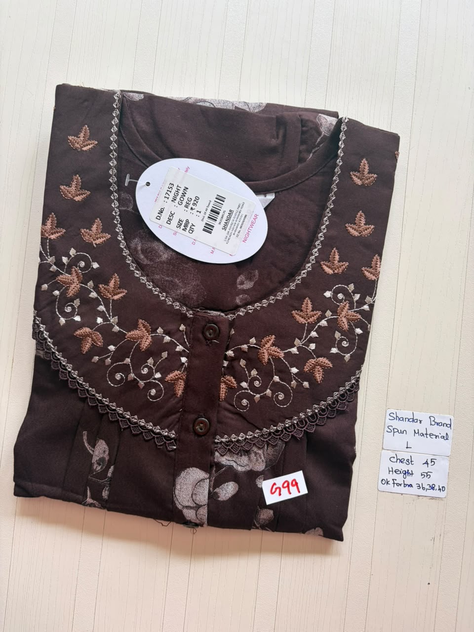 BSS 236 Shandar Spun nighty