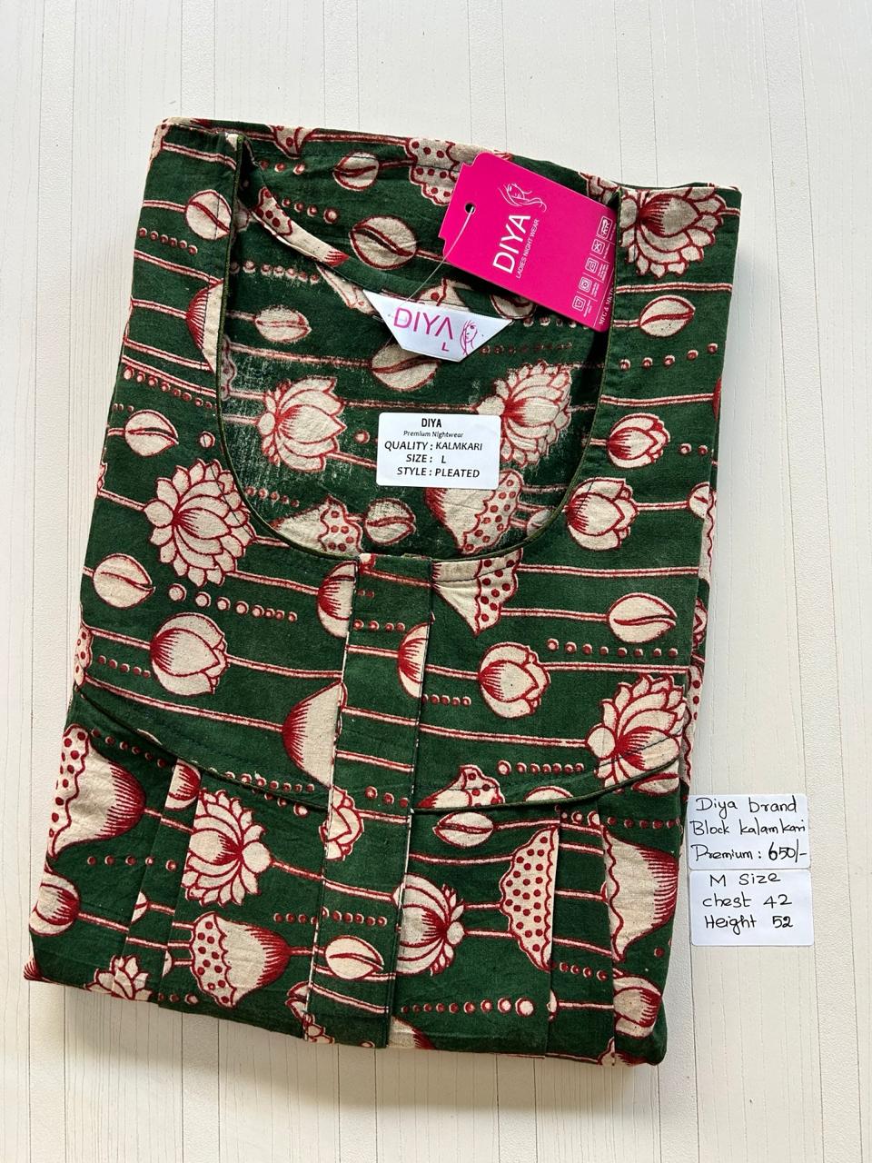 MKS005 Block Kalamkari peacock Pleats zip DD