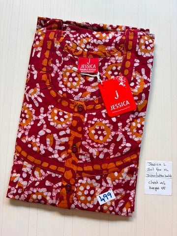 BJS 1096 Jessica Pleats Batik Nighty 550
