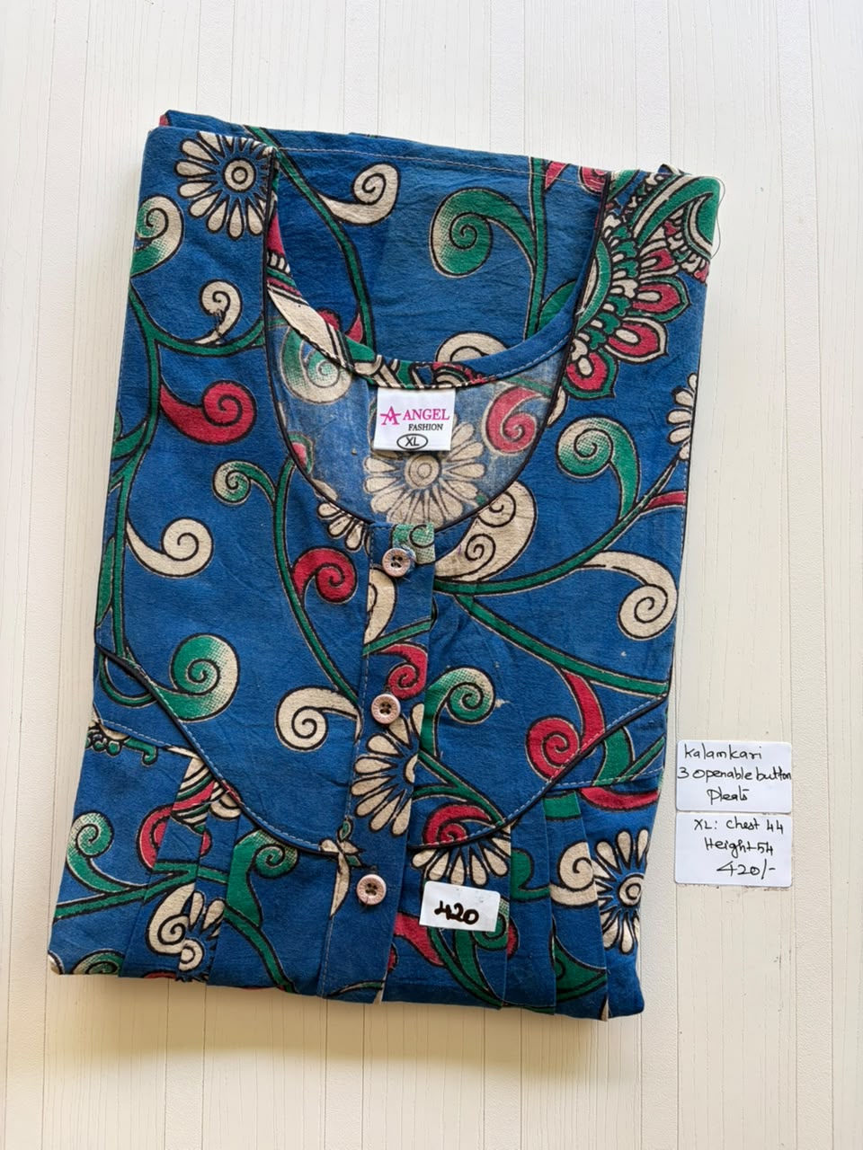 AASBP 218 Peacock Pleats Kalamkari Nighty BP CPS