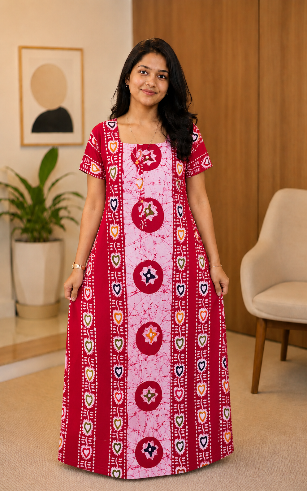 AASZ 080 Peacock Zip Nighty Batik CPS