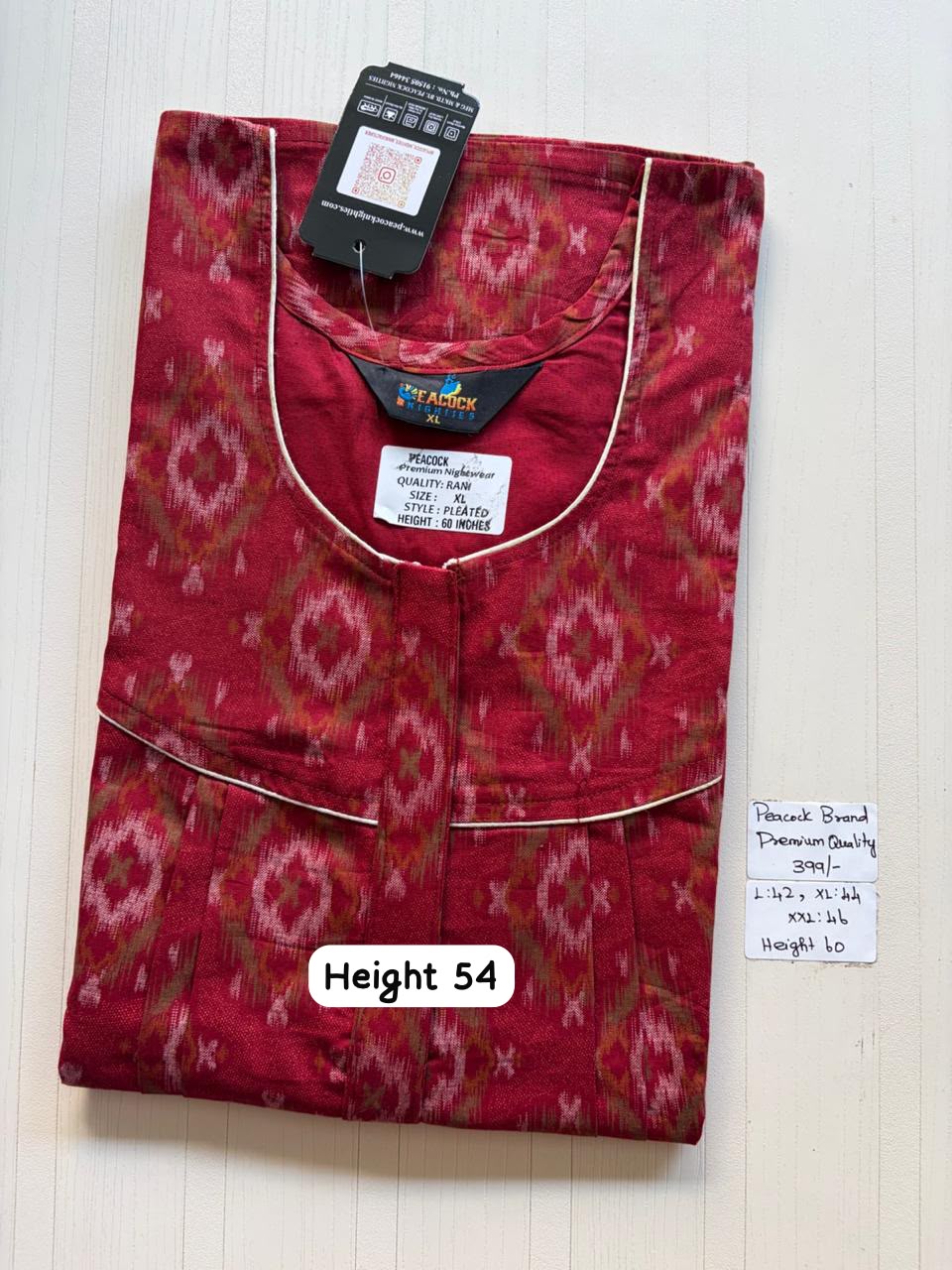 AAS5260 Peacock pleats Zip premium quality BP DD CPS DPS Height 54
