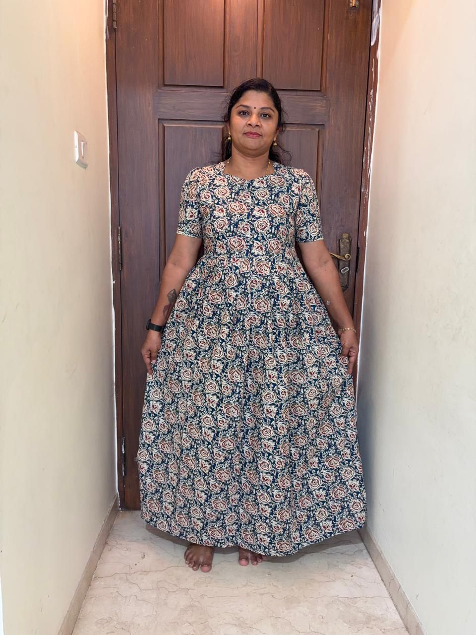 MFS128 Peacock maxi feeding frock FD FM1