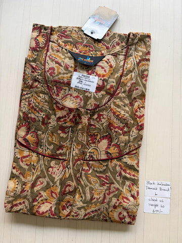 AKS050 Height Block Kalamkari peacock Pleats zip