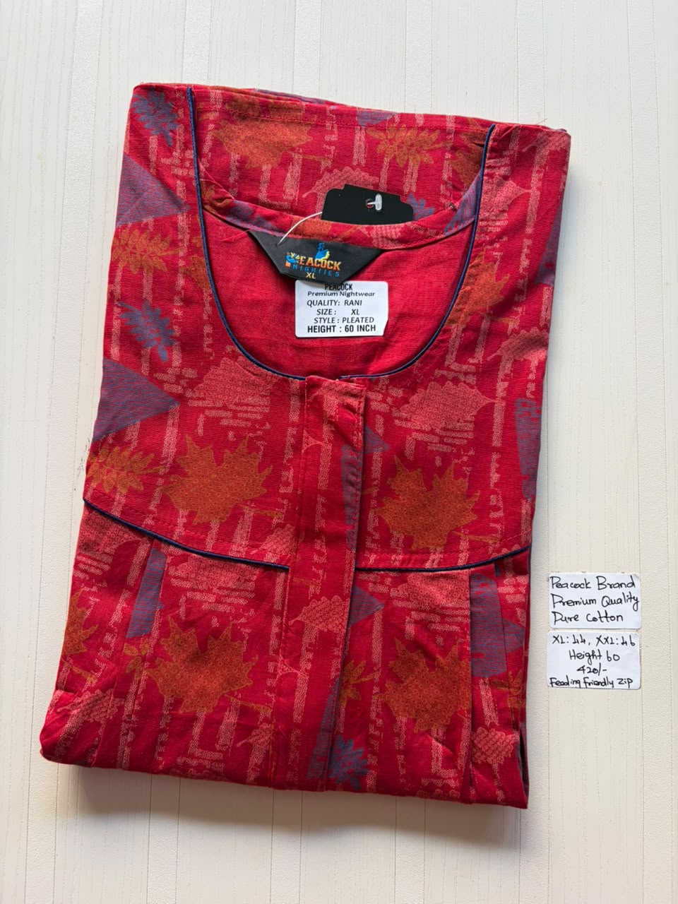 AASHP 345 Height Peacock Zip Nighty BP HP CPS DPS