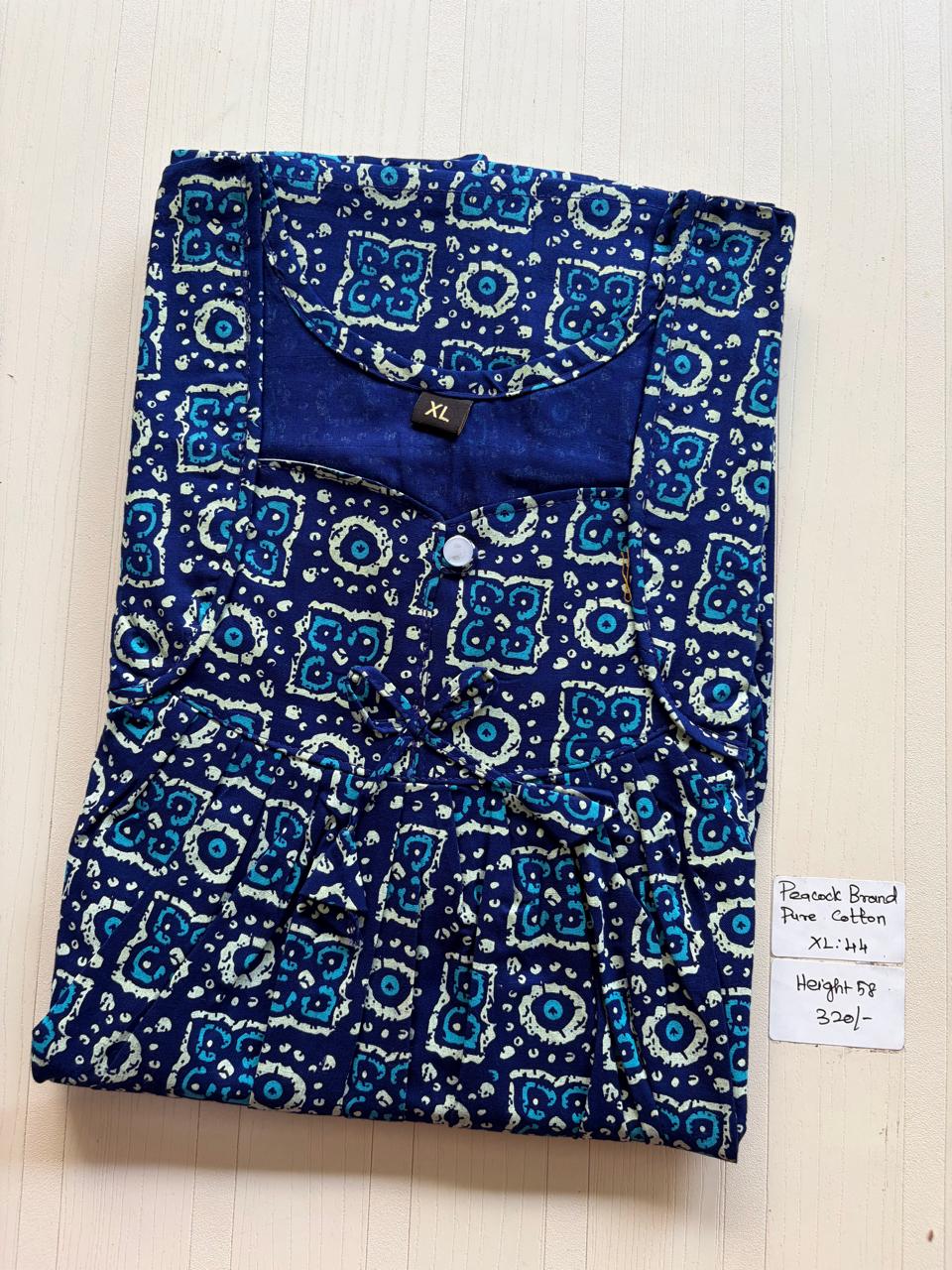 AASHP 259 Height Peacock Pleats Zip Nighty BP HP CPS