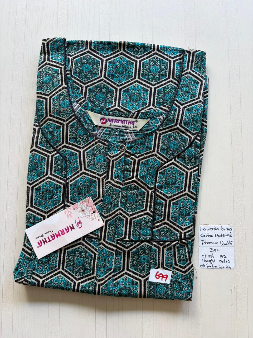 DNS 033 Height Narmatha Pleats Zip Nighty