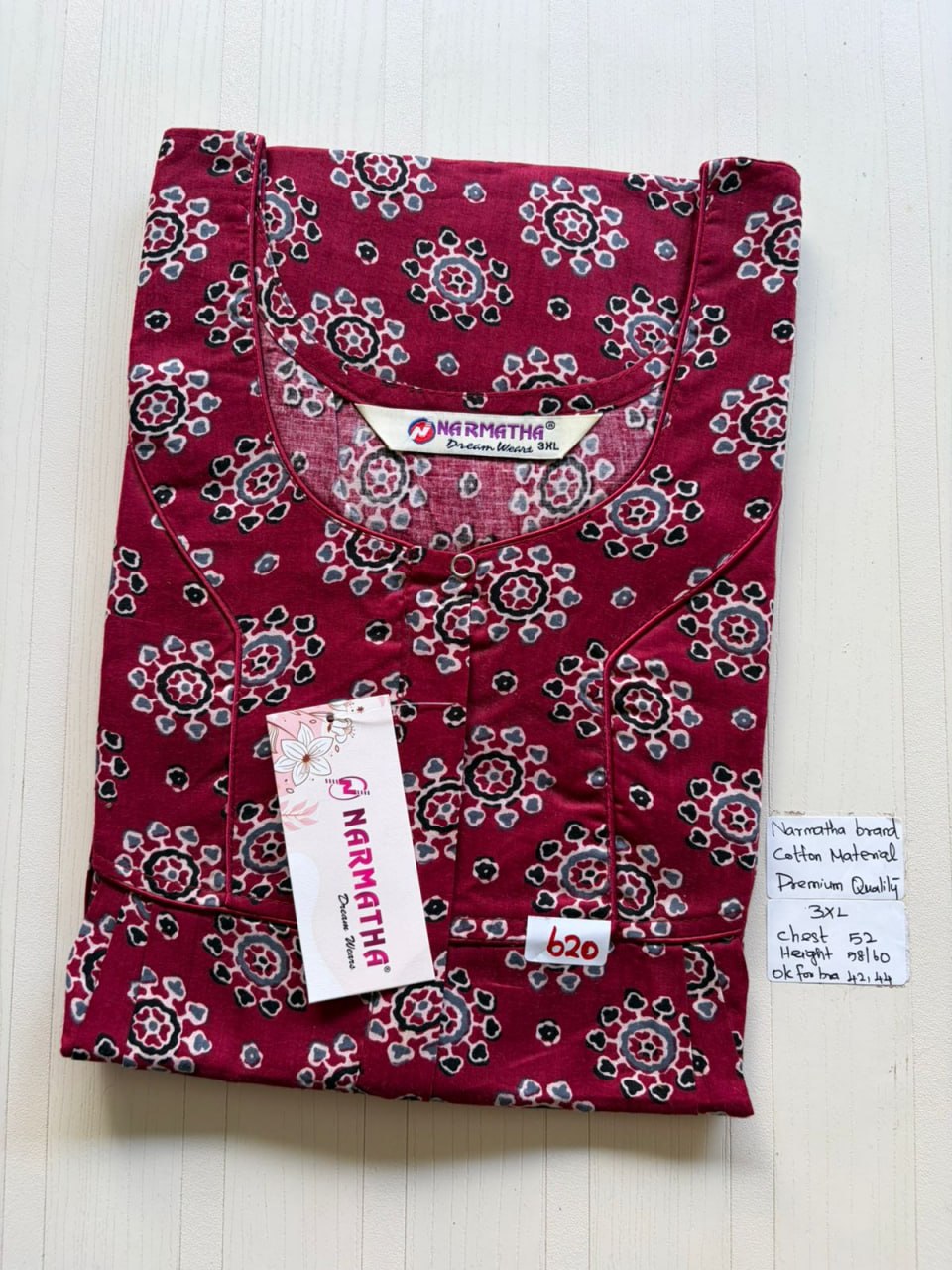 DNS 044 Height Narmatha Pleats Zip Nighty