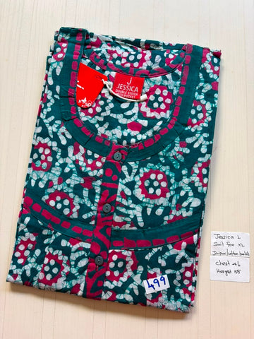 BJS 1099 Jessica Pleats Batik Nighty 550