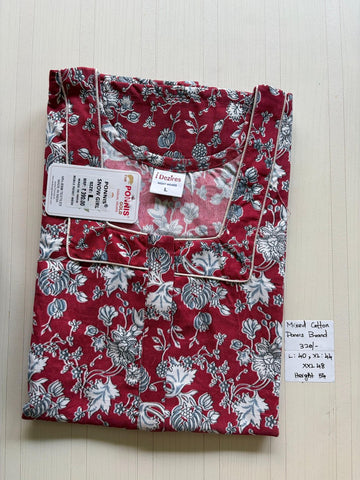 MCS 075 Ponni's Mixed Cotton Zip Nighty