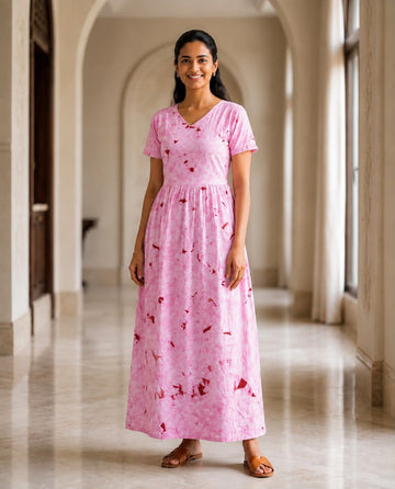 MFS 244 Peacock maxi frock YY1