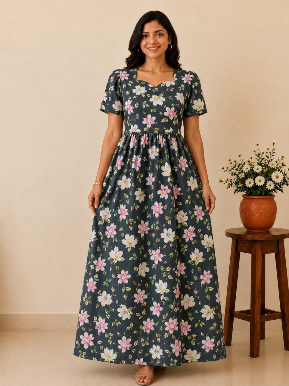 MFS 337 Peacock Maxi Frock YY1
