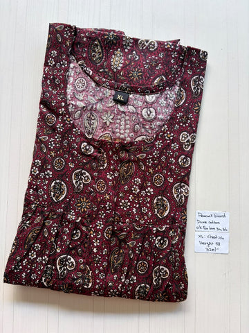 AASHP 183 Height Peacock Pleats Zip Nighty BP HP CPS