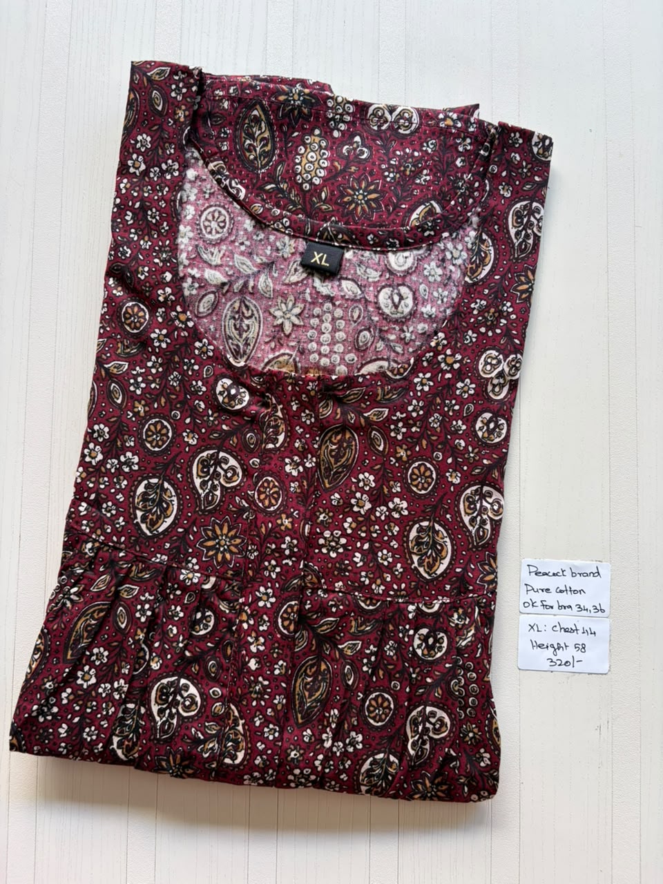 AASHP 183 Height Peacock Pleats Zip Nighty BP HP CPS