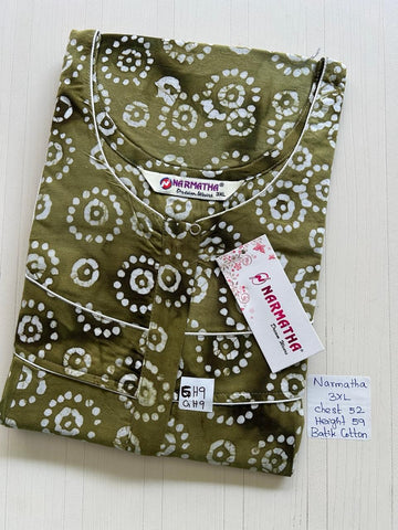 DNS210 Height Narmatha Pleats Zip Batik Nighty