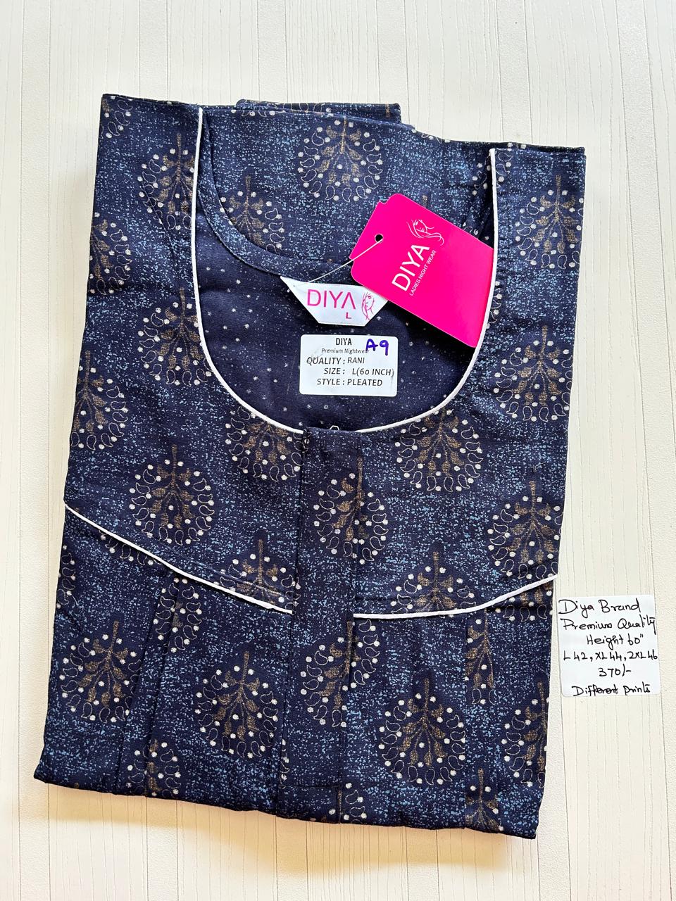 AASHP 145 Height Peacock Pleats Zip Nighty DD BP HP EPS
