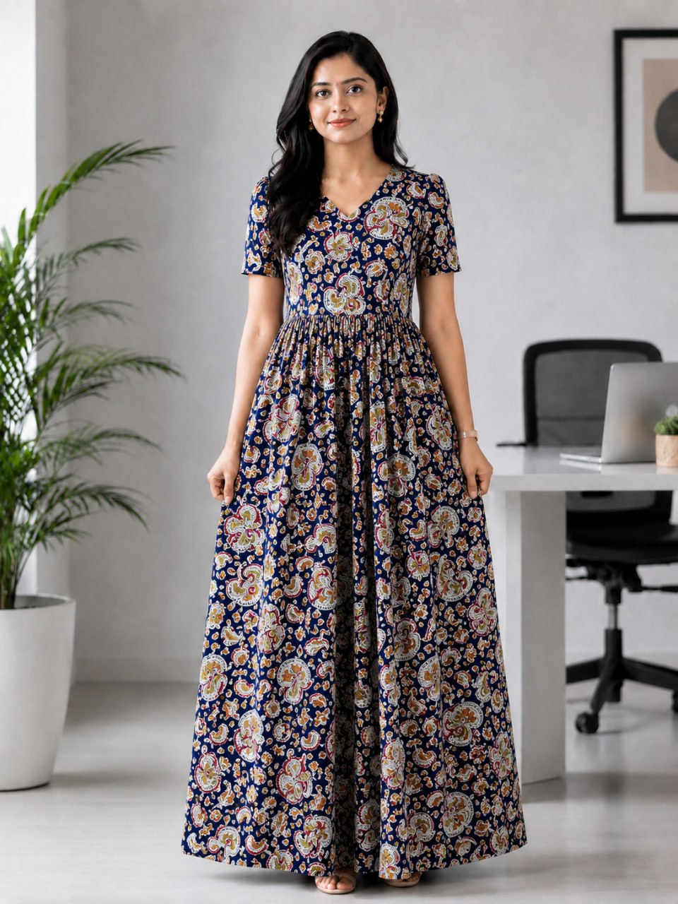 MFS 424 Height Peacock maxi frock YY1 YY2