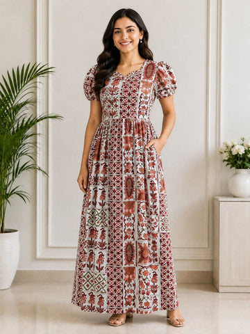 MFS 444 Height Peacock maxi frock YY1 YY2