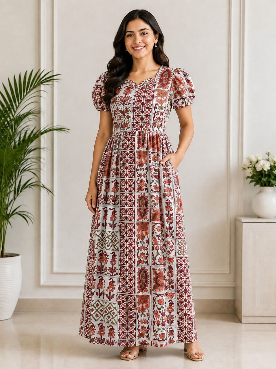 MFS 444 Height Peacock maxi frock YY1 YY2