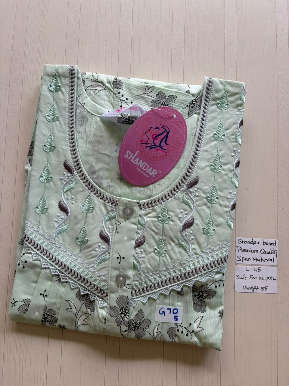 BS242 Shandar Spun nighty