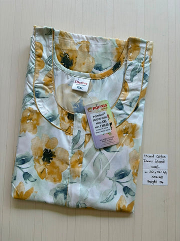 MCS 016 Ponni's Mixed Cotton Zip Nighty