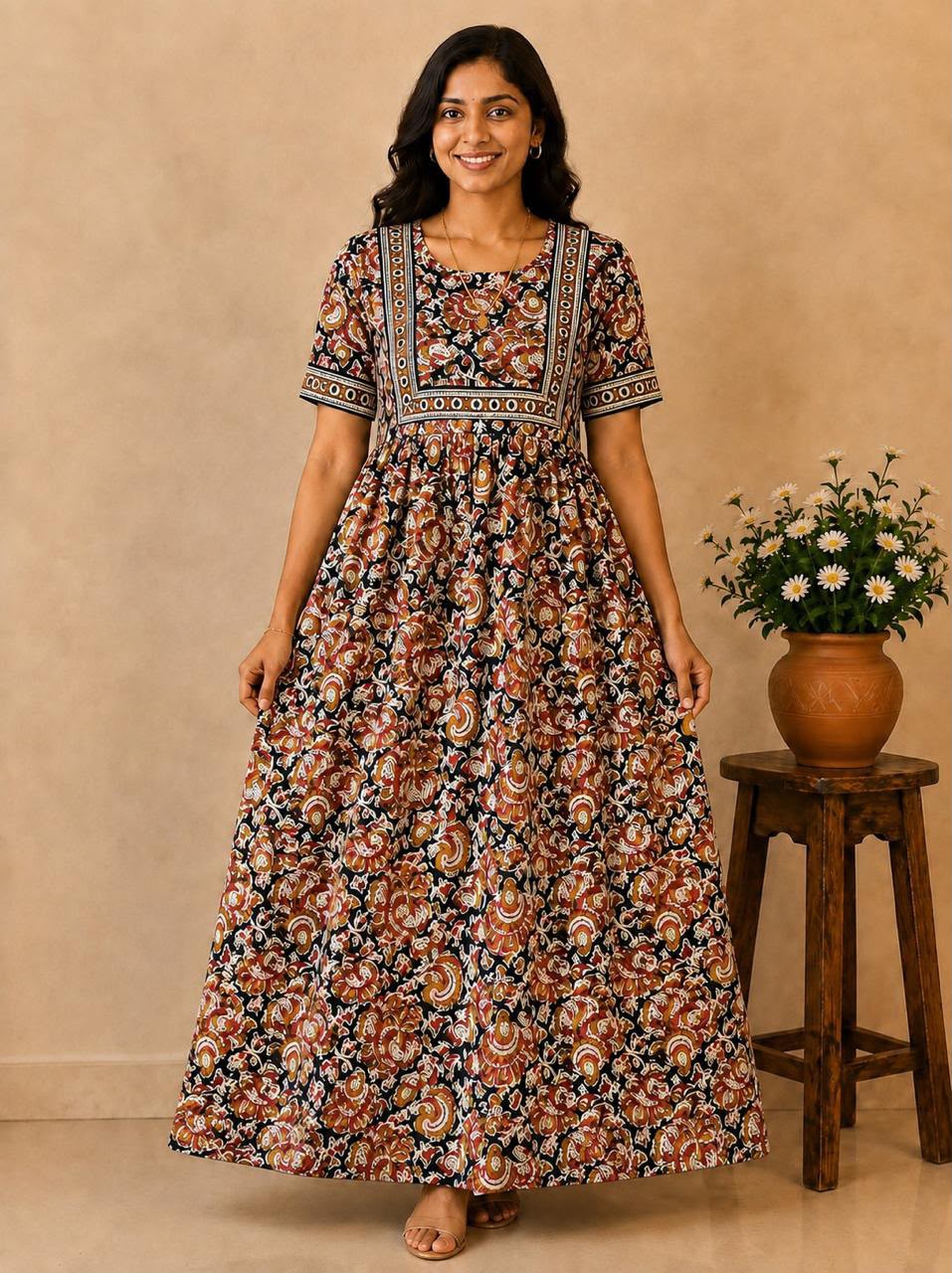 MFS 458 Height Peacock maxi frock YY1