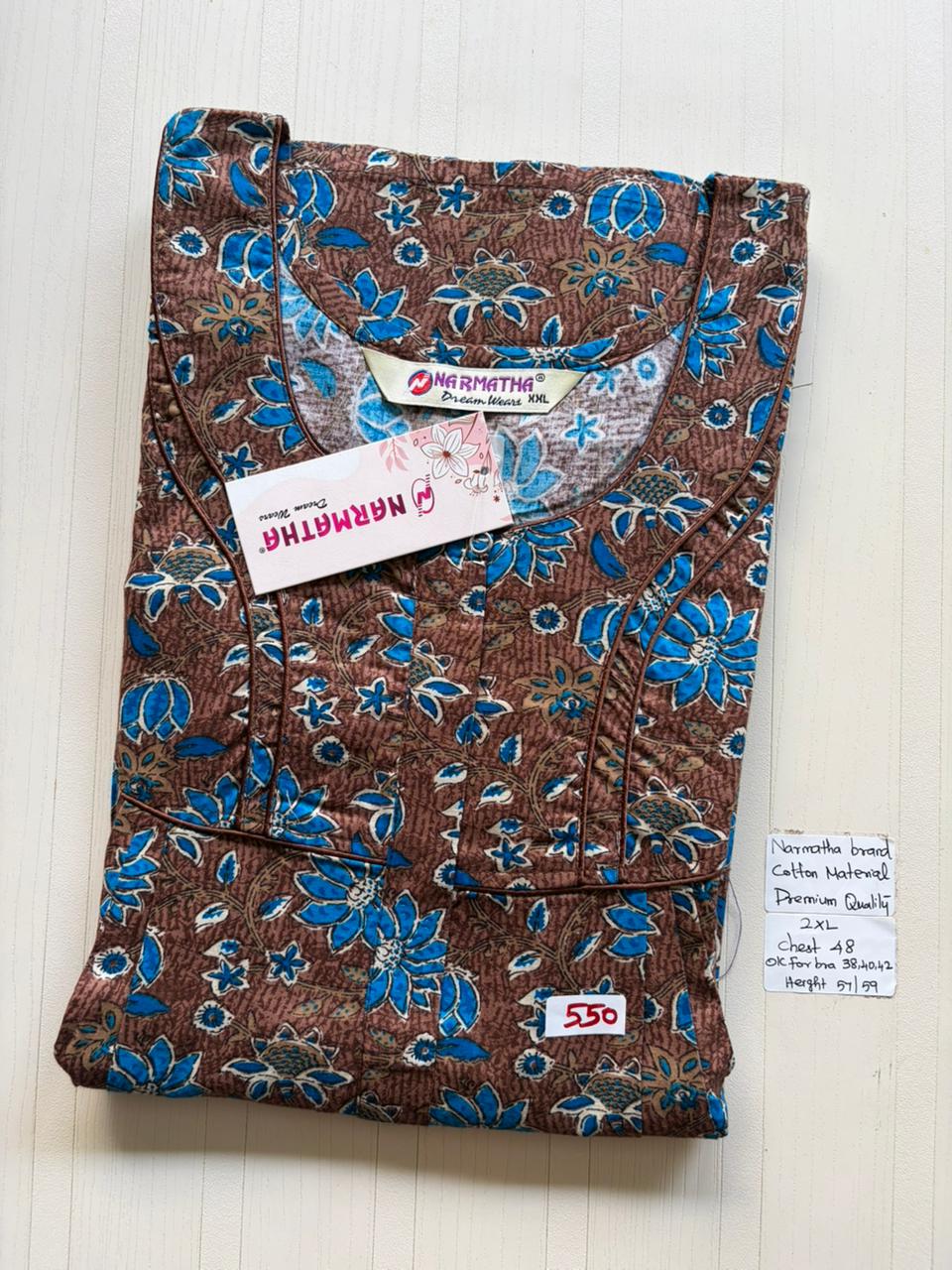CNS 030 Height Narmatha Pleats Zip Nighty
