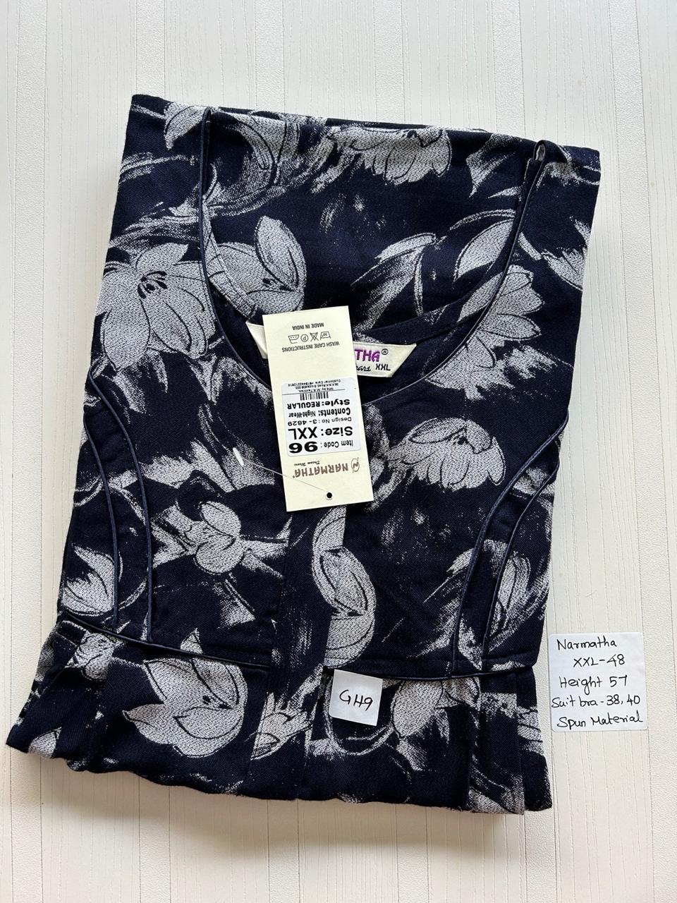 CNS029 Narmatha Pleats Zip Nighty
