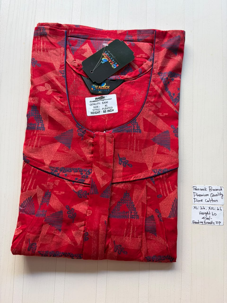 AASHP 332 Height Peacock Zip Nighty BP HP CPS DPS