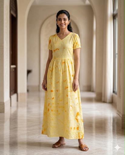 MFS 227 Peacock maxi frock YY1