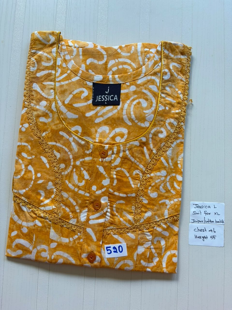 BJS 1083 Jessica Pleats Batik Nighty 550