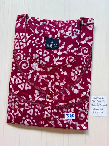 BJS 1090 Jessica Pleats Batik Nighty 550