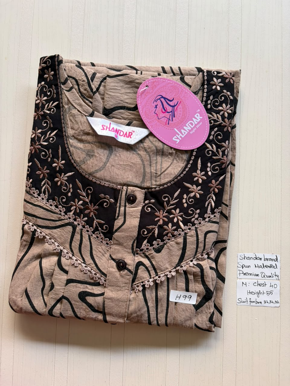 ASS 387 Shandar Spun nighty