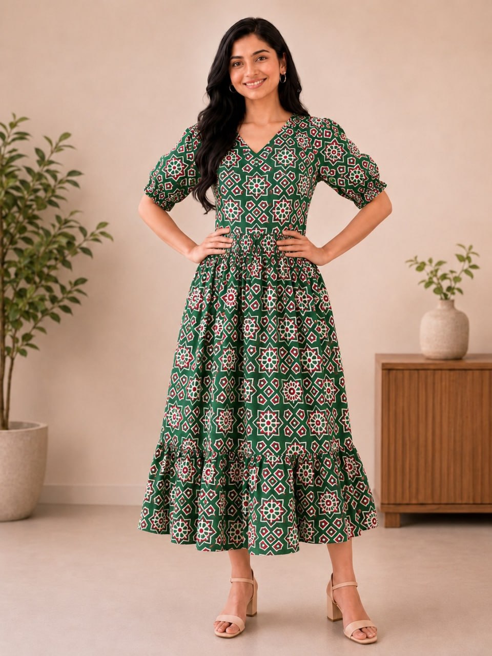 MFS209 Peacock maxi frock YY1