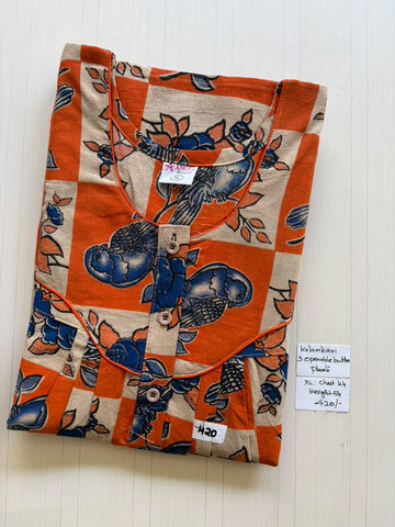 AASBP 220 Peacock Pleats Kalamkari Nighty BP CPS