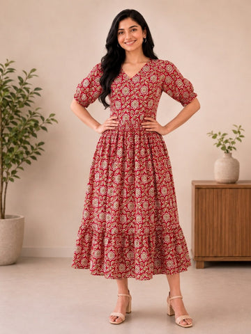MFS207 Peacock maxi frock YY1