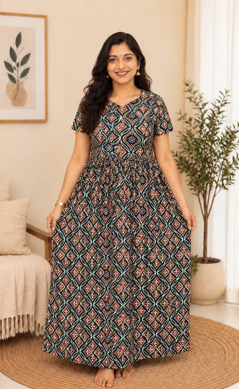 MFS 423 Peacock Feeding maxi frock FD FM1