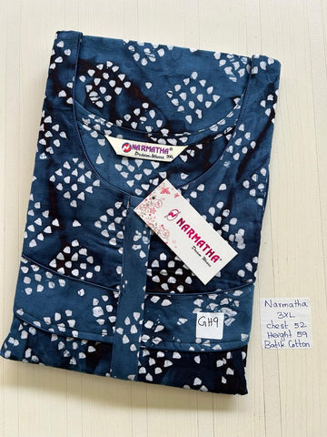 DNS212 Height Narmatha Pleats Zip Batik Nighty