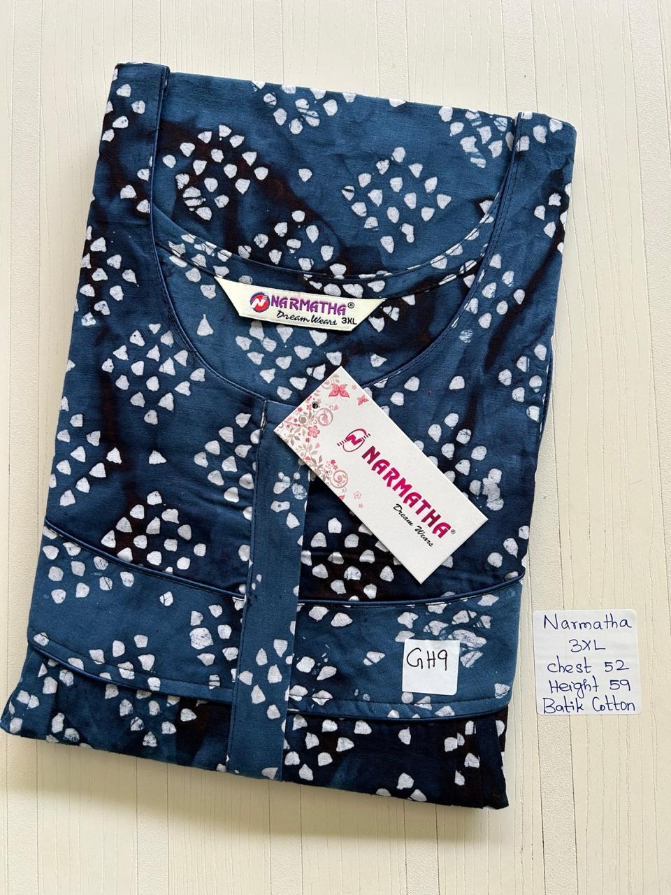 DNS212 Height Narmatha Pleats Zip Batik Nighty