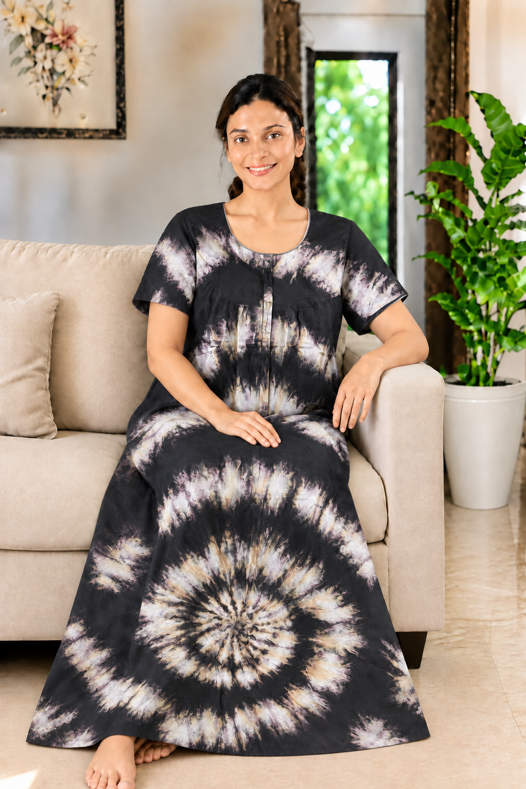 AASBP 347 Peacock Pleats Zip Nighty BP CPS